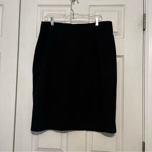 Eileen Fisher Ponte Black Pencil Skirt Size XL Minimalist Classic Whimsigoth